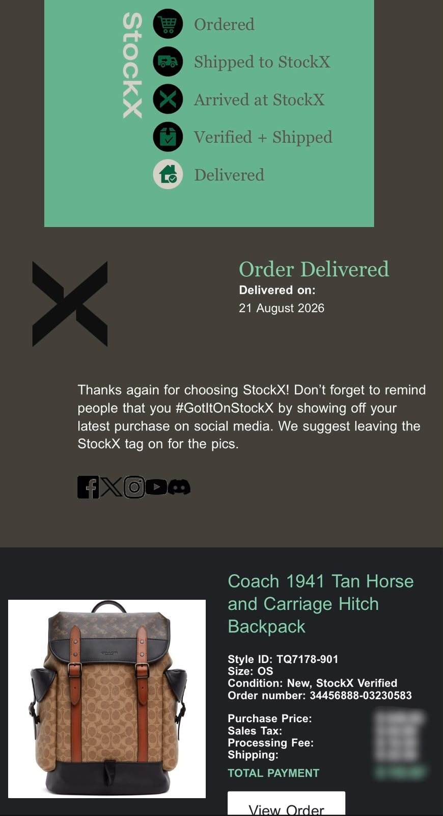 Coach 1941 Tan Horse And Carriage Hitch Backpack