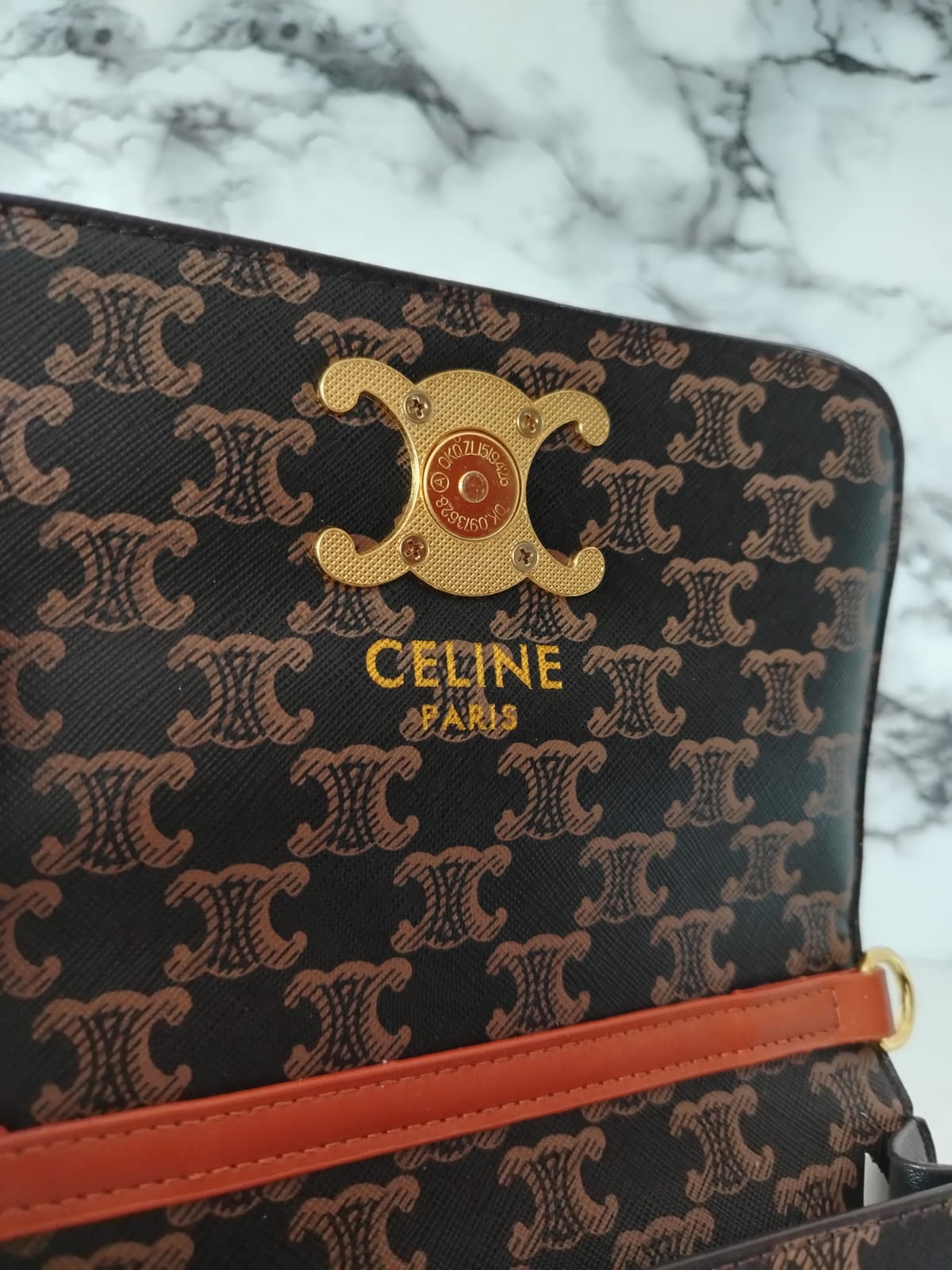 Celine Triomphe East-West Triomphe Coated Canvas Shoulder Bag