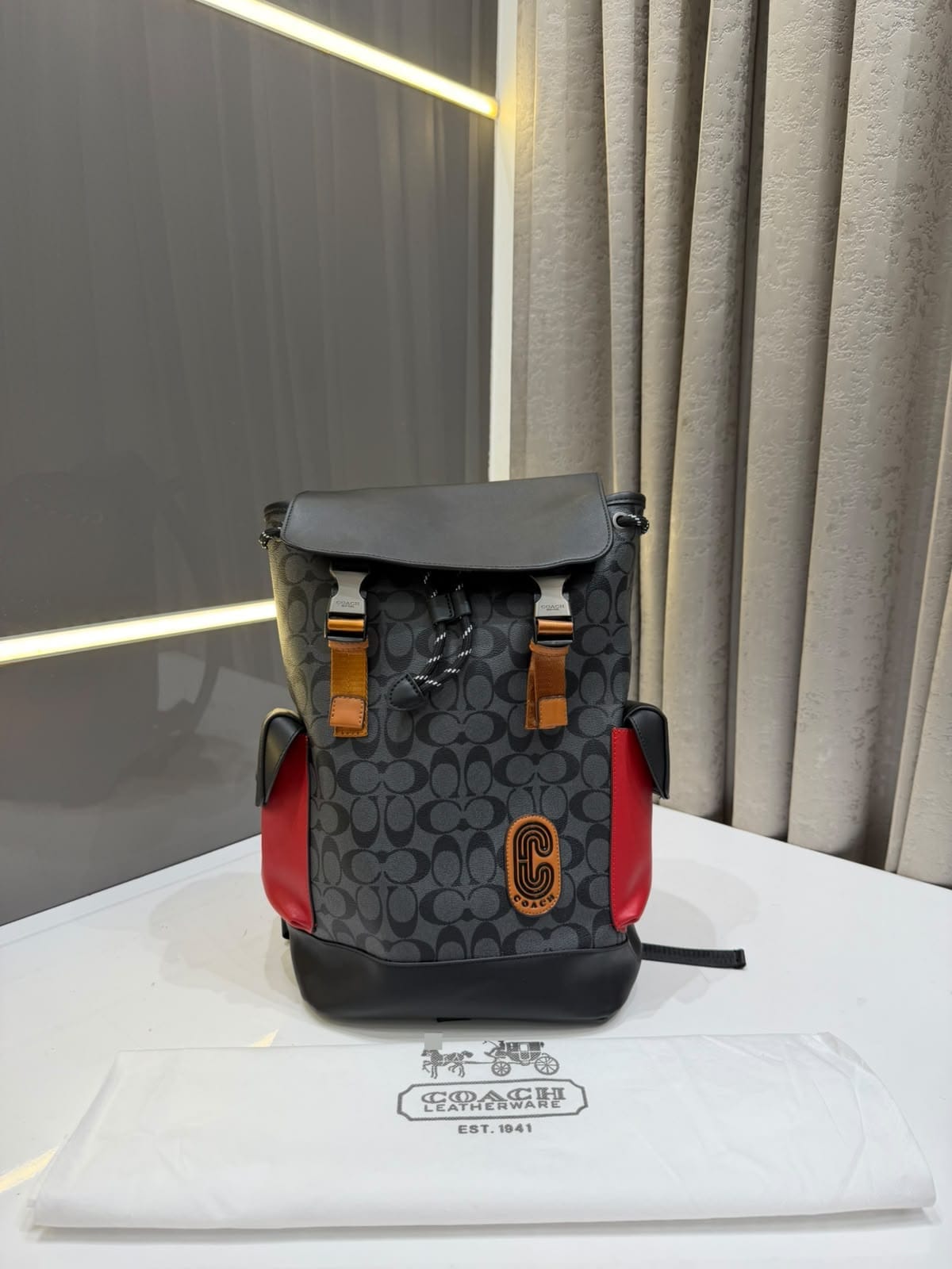 Coach Rivington Backpack In Signature Canvas With Coach Patch